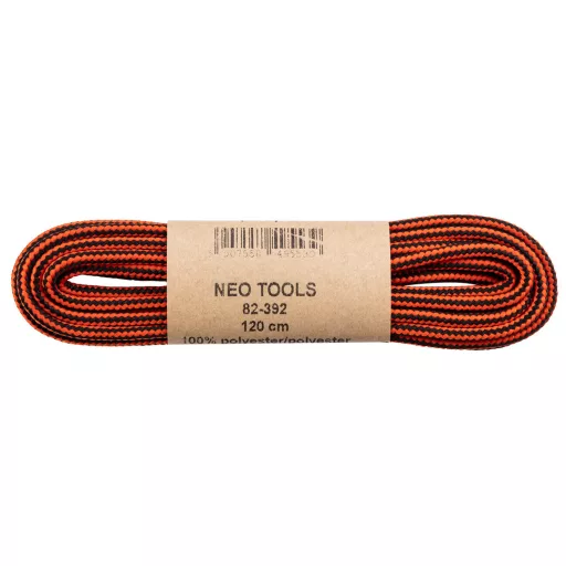 NEO TOOLS Cipőfűző 120cm, narancs/fekete, Rendelési egység: 10db 82-392