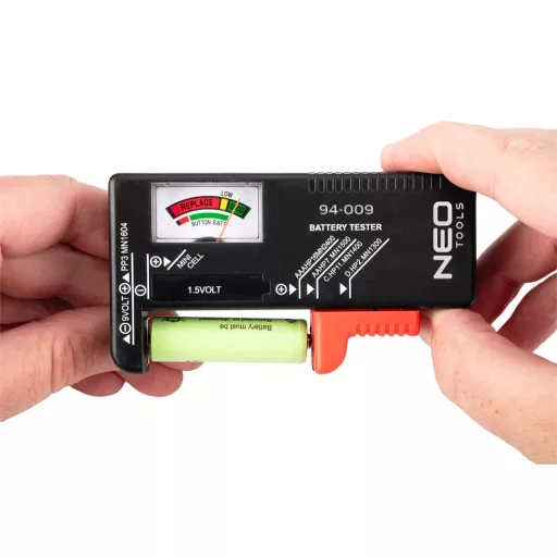 NEO TOOLS Akkumulátor és elemteszter, 1,5-9V-ig 94-009