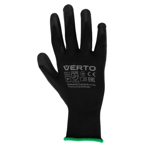 VERTO Munkakesztyű, kertész kesztyű, PU bevonat, 3131X, 10", légáteresztő felsőrész 97H138