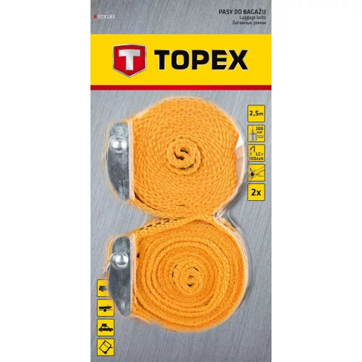 TOPEX RAKOMÁNYRÖGZÍTŐ heveder 2,5mx25mm, 2db 97X183