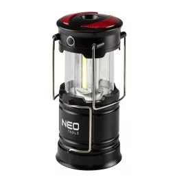  NEO TOOLS Kempinglámpa, 3 funkciós, összecsukható, 200lum, elemes 3xAA, COB LED, 3W 99-030