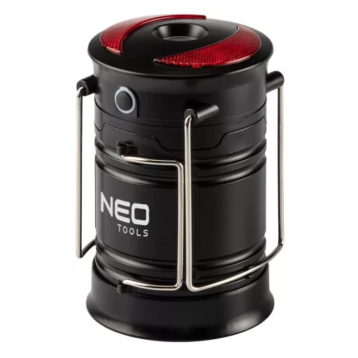 NEO TOOLS Kempinglámpa, 3 funkciós, összecsukható, 200lum, elemes 3xAA, COB LED, 3W 99-030