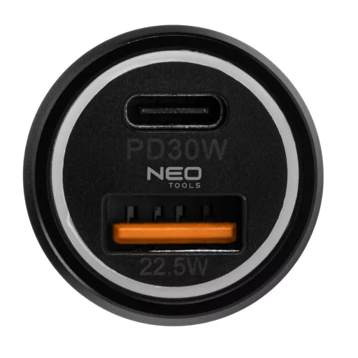 NEO TOOLS Autós USB adapter,12-24V, USB-A, USB-C csatlakozókkal GD036