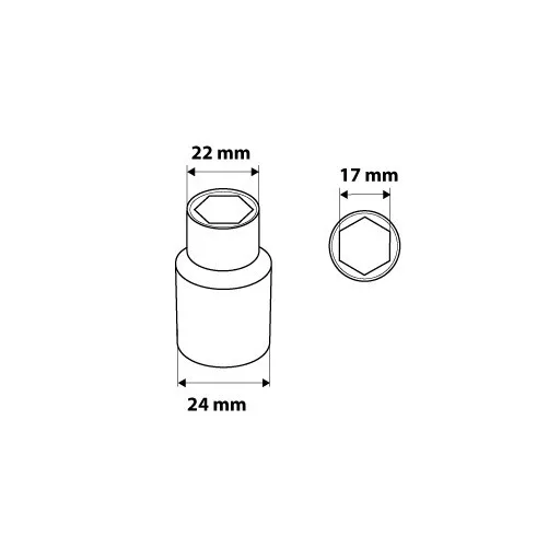 NEO TOOLS Dugókulcs 17mm, 1/2", hatlapú 25 év garanciával 08-417