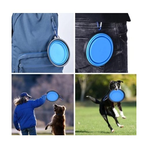 Latex hordozható etető és itató tál kutyáknak (350ML)