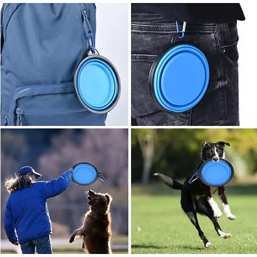 Latex hordozható etető és itató tál kutyáknak (350ML)