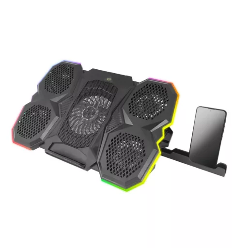 Esperanza RGB Világítású Gaming Laptop hűtőállvány és telefontartó 