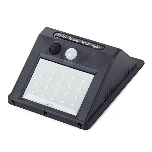 Napelemes kültéri fali led lámpa érzékelővel 20 smd led
