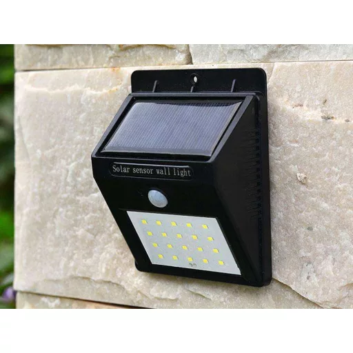 Napelemes led kültéri lámpa mozgásérzékelővel szürkületérzékelővel 30 led
