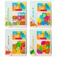   Színes 3D Fa Puzzle - Fejlesztő Játék Gyerekeknek, Fejleszti az Intelligenciát és Kreativitást