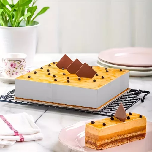 Négyszögletes Rozsdamentes Acél Állítható Tortaforma