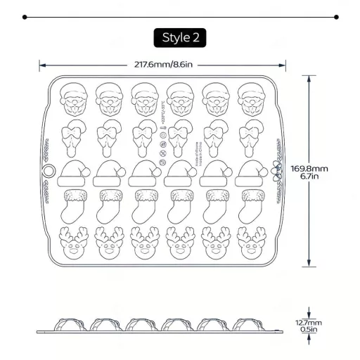 1db, Karácsonyi csokoládé forma, 3D szilikon forma