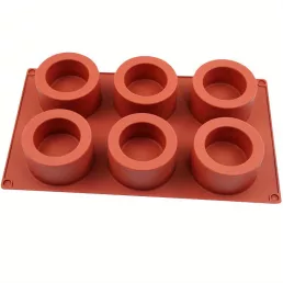   6 lyukú szilikon tortaforma sütéshez, 3D kerek alakú habos tortaformák