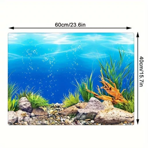 Akvárium Háttérpapír, Kétoldalas Akvárium Dekoratív Háttér 30 x 50 cm