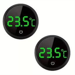   1db Mini kerek LCD digitális hőmérő, akvárium hőmérséklet-kijelző