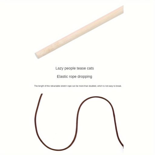 Interaktív Vicces Macskabot, Fából Készült Macskapálca