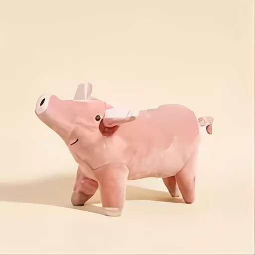 Puha rózsaszín plüss malac játék