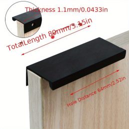   4db Rejtett Fém Fogantyú Szekrényekhez, Rozsdamentes Acélból