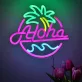 Aloha Pálmafa Tengerparti LED Neon Tábla