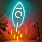 Rakéta fali dekoráció, LED-es neon
