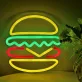 Hamburger LED Neon dekoráció