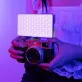   Hordozható LED-fényképezőgép lámpa, 0-360 színes panelvloggáshoz, fotózáshoz, videokonferenciához