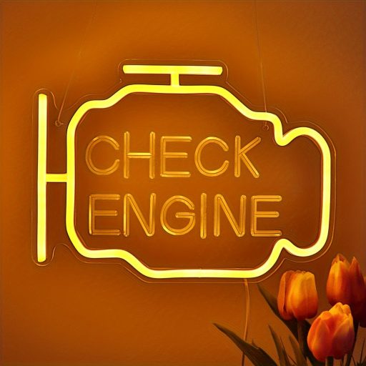 3D Ívelt 'CHECK ENGINE' LED Neon Tábla
