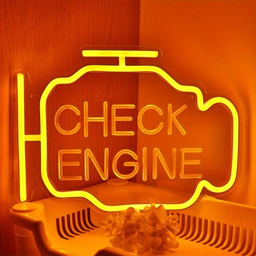 3D Ívelt 'CHECK ENGINE' LED Neon Tábla
