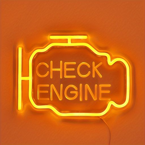 3D Ívelt 'CHECK ENGINE' LED Neon Tábla