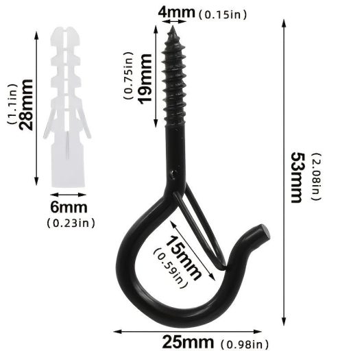 20db kültéri szélálló csavaros akasztó biztonsági csattal