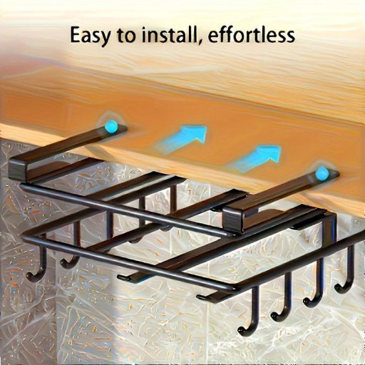 Helytakarékos konyhai kampós állvány, szekrényajtóra akasztható kampókkal