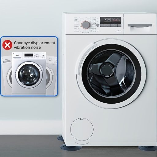 4db Anti-Vibrációs Mosógép Párna - Csúszásmentes, Zajcsökkentő Műanyag