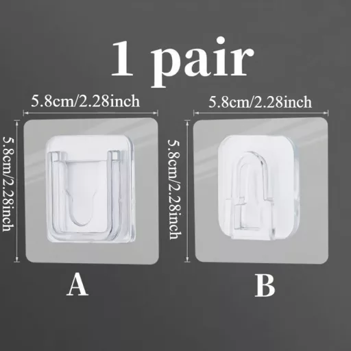 5pár erőteljes ragasztókampó, többfunkciós fürdőszoba- és konyhai vízálló fali akasztó