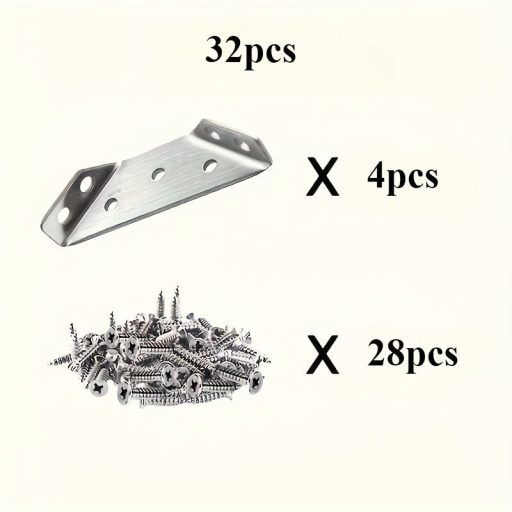 32 darabos Erős Rozsdamentes Acél Sarokmerevítő Készlet