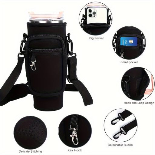 Többfunkciós kulacs tartó, tároló zsebekkel