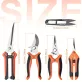   5 darabos Ergonomikus Kerti Szerszámkészlet Rozsdamentes Acél Metszőollóval, Magas Minőségű Pengékkel és Tárolótáskával