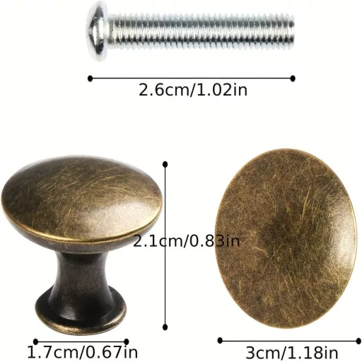 10 db Vintage bronz szekrénygomb