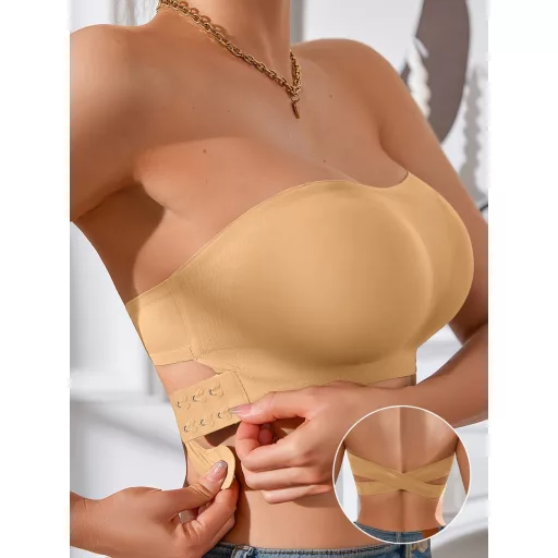Varrat nélküli, pánt nélküli bandeau melltartó nőknek