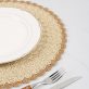   4 darabos Boho Chic Szett Fonott Vászon Kerek Tányéralátét
