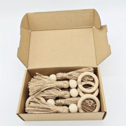   12db Fa Szalvétagyűrű Bojttal, Természetes Gyöngyös Asztaldísz Étkezéshez és Esküvőhöz