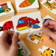   Állat- és gyümölcstema-alapú párosító kirakós kártyák