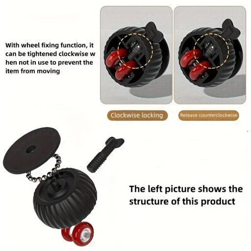 4db Polírozott Fém Forgó Görgők Zárakkal