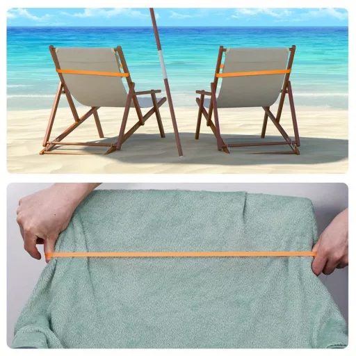 6 db vastagabb szilikon törölközőszalag strand székekhez