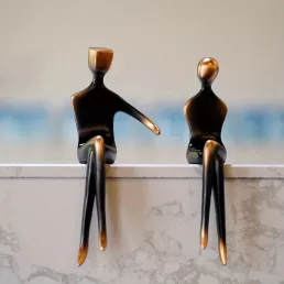   Modern Absztrakt Pár Szobor - Minimalista Gyanta Művészeti Figurák Otthonra