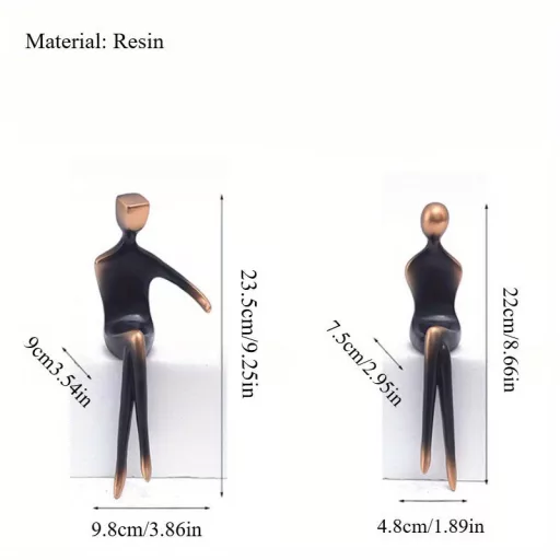 Modern Absztrakt Pár Szobor - Minimalista Gyanta Művészeti Figurák Otthonra