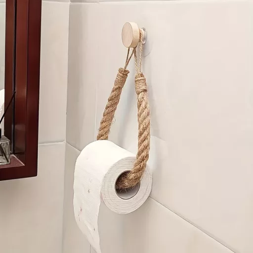 Rusztikus Kenderkötél WC Papírtartó