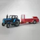 Traktor modell utánfutóval