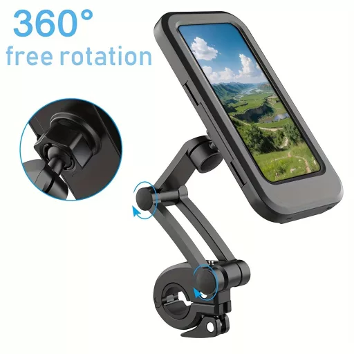 1 darab vízálló motoros telefon tartó – 360°-ban forgatható