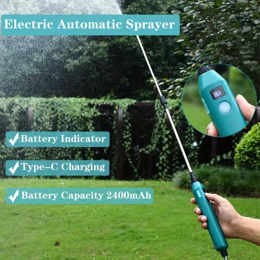 8L-es elektromos kerti permetező állítható teleszkópos szórófejjel