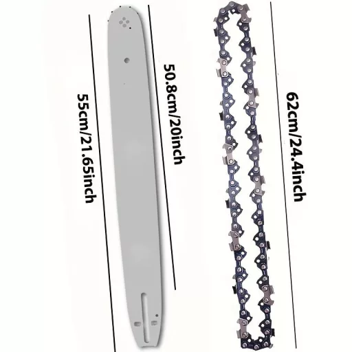50.8cm-es láncfűrész vezető rúd és lánc készlet